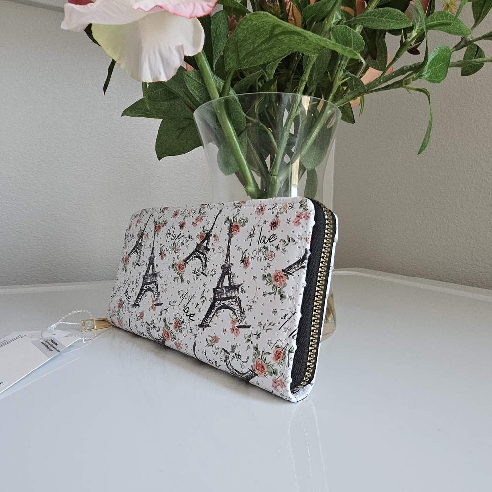 Paris Eiffel Tower Print Wallet NWT - image 2